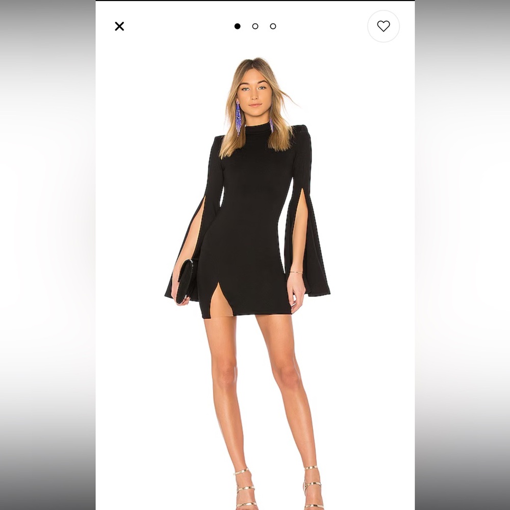 Michael Costello short black dress with sleeves. Worn once, perfect condition!